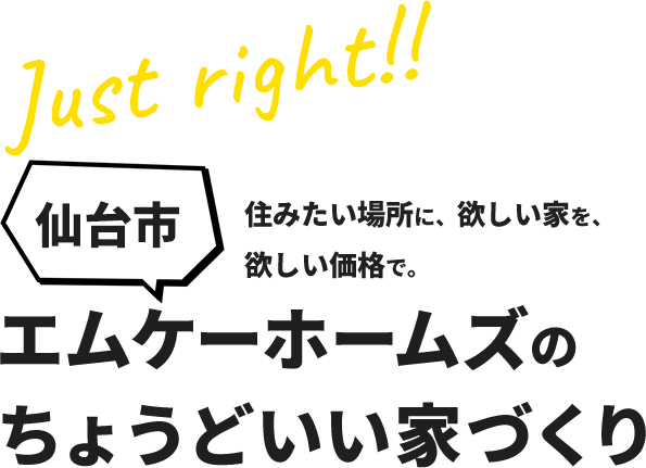 just light!!仙台市 住みたい場所に、欲しい家を、欲しい価格で。エムケーホームズのちょうどいい家づくり